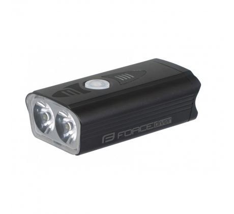 Predné svetlo FORCE DIVER 900 LM, USB, čierne