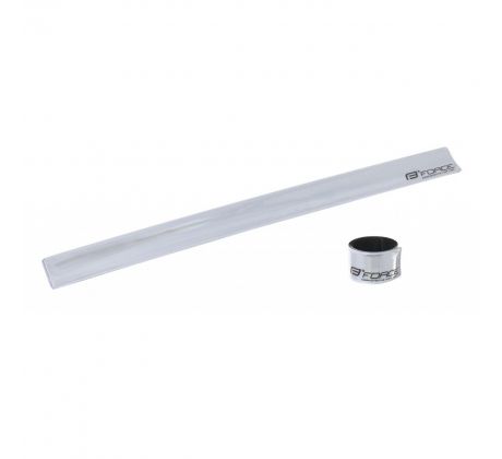 Samonavíjací reflexný pásik Force 38 cm strieborný